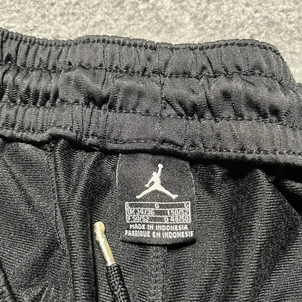 Jordan Pants Men’s Large Black Flight Basketball Warm-Up Track Ankle Zip